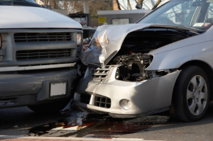 Close-up car accident